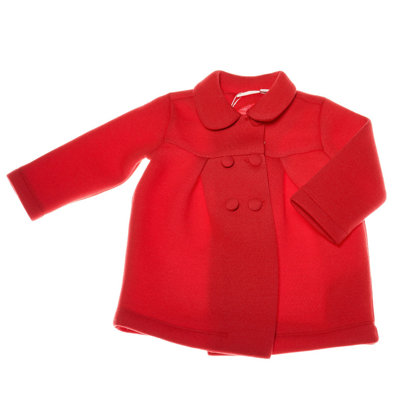 Палто с яка за бебе момиче, червено  37847