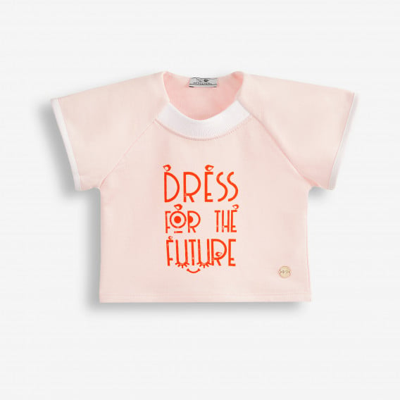 Комплект тениска и къси панталонки за бебе, розови PIPPO&PEPPA 378490 