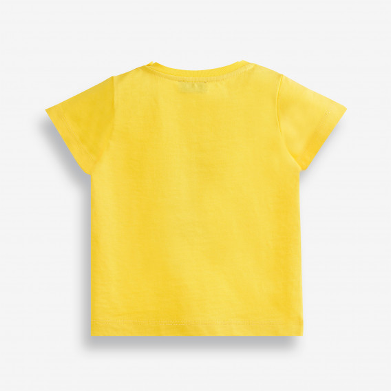 Памучна тениска с надпис за бебе, жълта PIPPO&PEPPA 378507 2