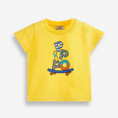 Памучна тениска с графичен принт за бебе, жълта PIPPO&PEPPA 378514 