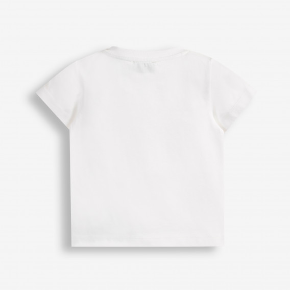 Памучна тениска с графичен принт за бебе, бяла PIPPO&PEPPA 378515 2