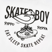 Памучна тениска с графичен принт за бебе, бяла PIPPO&PEPPA 378517 4