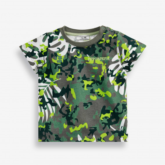 Тениска с флорален принт от органичен памук за бебе, зелена PIPPO&PEPPA 378530 