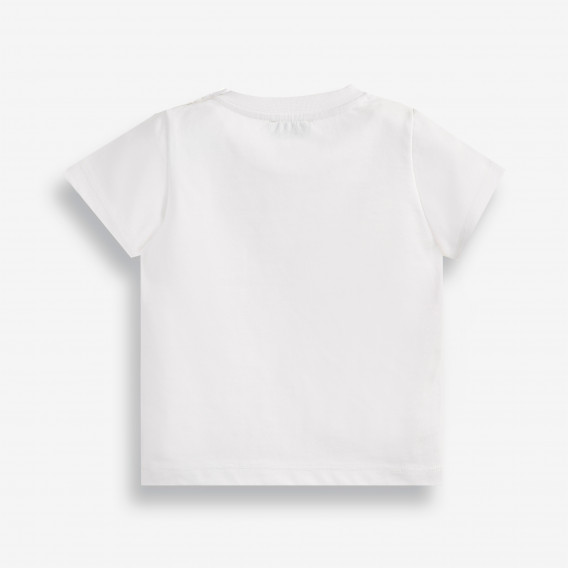 Тениска от органичен памук за бебе, бяла PIPPO&PEPPA 378536 2