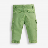 Памучни панталони с джобове за бебе, зелени PIPPO&PEPPA 378551 2