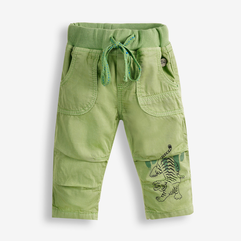 Панталони с графичен принт за бебе, зелени  378558