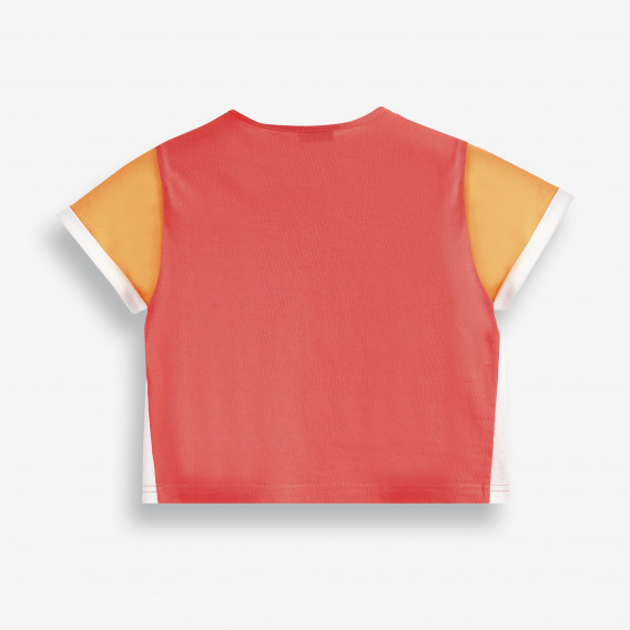 Тениска от органичен памук с оранжеви ръкави X&Y 378607 2