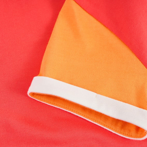 Тениска от органичен памук с оранжеви ръкави X&Y 378608 3