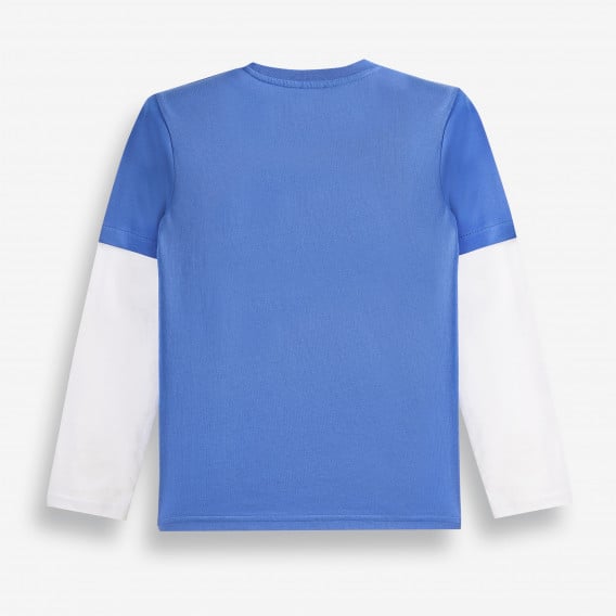 Блуза от органичен памук в синьо и бяло X&Y 378721 2