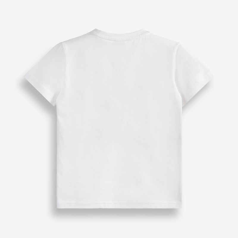 Тениска от органичен памук с графичен принт, бяла  378725