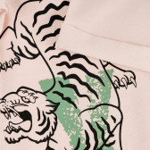 Тениска от ограничен памук с графичен принт, розова X&Y 378729 3