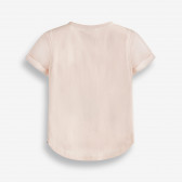 Тениска от ограничен памук с графичен принт, розова X&Y 378731 2