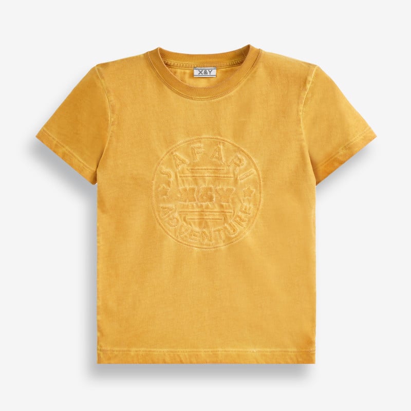 Тениска от ограничен памук, оранжева  378736
