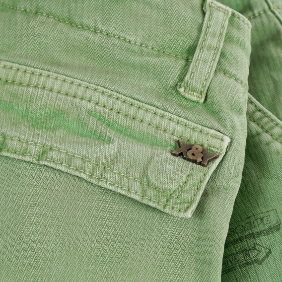 Памучни карго панталони, зелени X&Y 378759 4