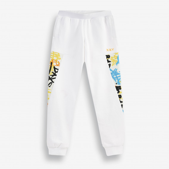 Спортен панталон от органичен памук, бял X&Y 378772 