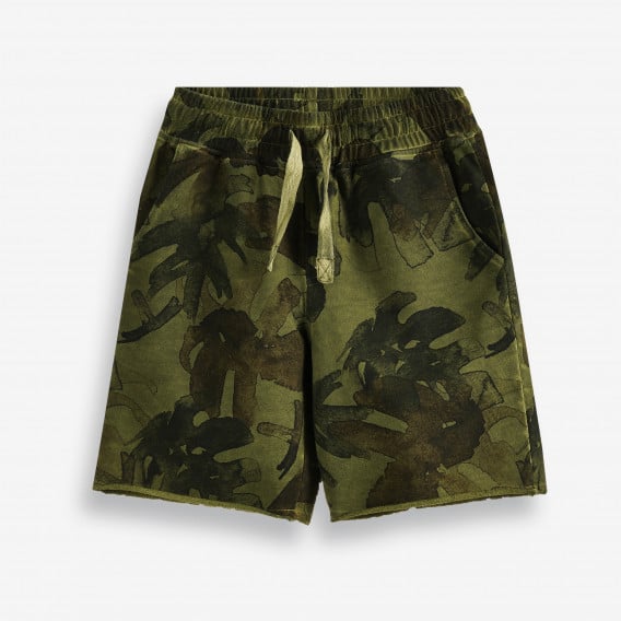 Памучни къси панталони с флорален принт, зелени X&Y 378792 