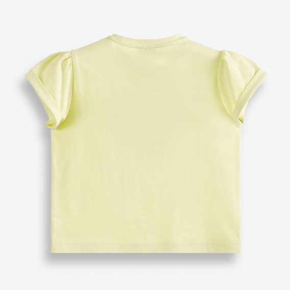 Тениска с графичен принт от органичен памук, жълта X&Y 378849 2