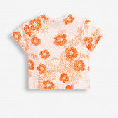 Тениска с флорален принт от органичен памук, бяла X&Y 378853 2