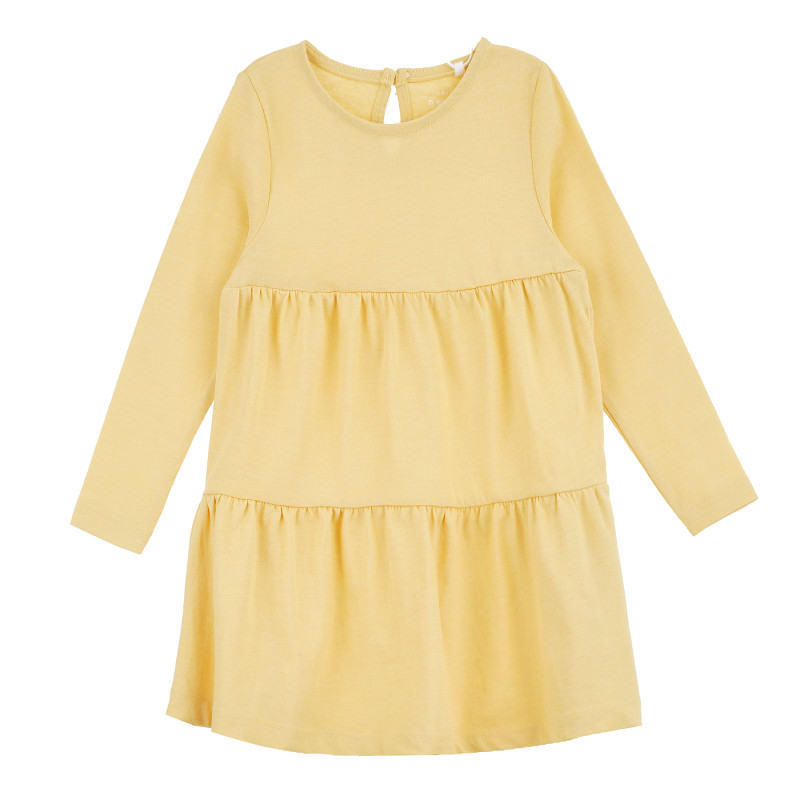 Разкроена рокля за бебе, жълта  378917