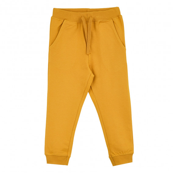 Спортен панталон от органичен памук Play more за бебе, оранжев Name it 378942 