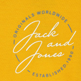 Памучна блуза с името на бранда, жълта Jack & Jones junior 378963 2