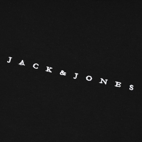 Памучна блуза с името на бранда, черна Jack & Jones junior 378975 2