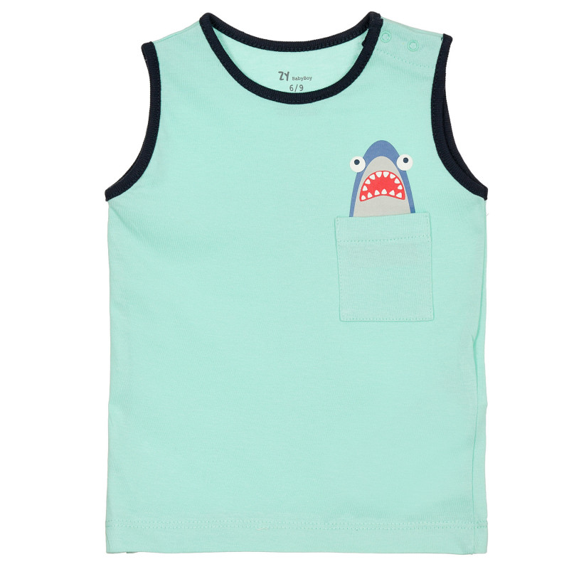 Потник с щампа на акула за бебе, зелен  379004