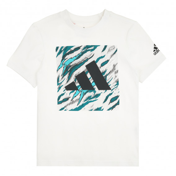 Тениска с графичен принт, бял цвят Adidas 379104 