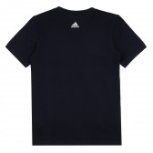 Тениска с надпис на бранда, синя Adidas 379119 4