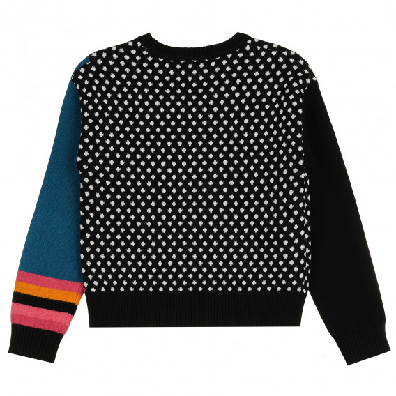 Пуловер с графичен принт и цвете, многоцветен Boboli 379149 4