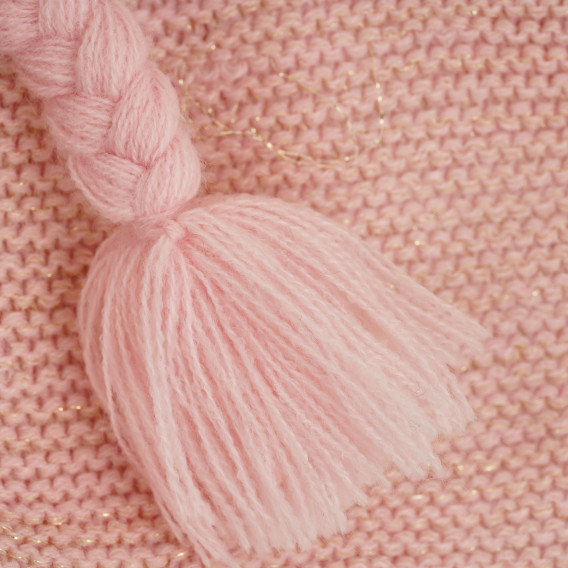 Плетена шапка с понпони, розова Cool club 379206 3