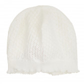 Памучна плетена шапка за бебе, бяла Chicco 379326 