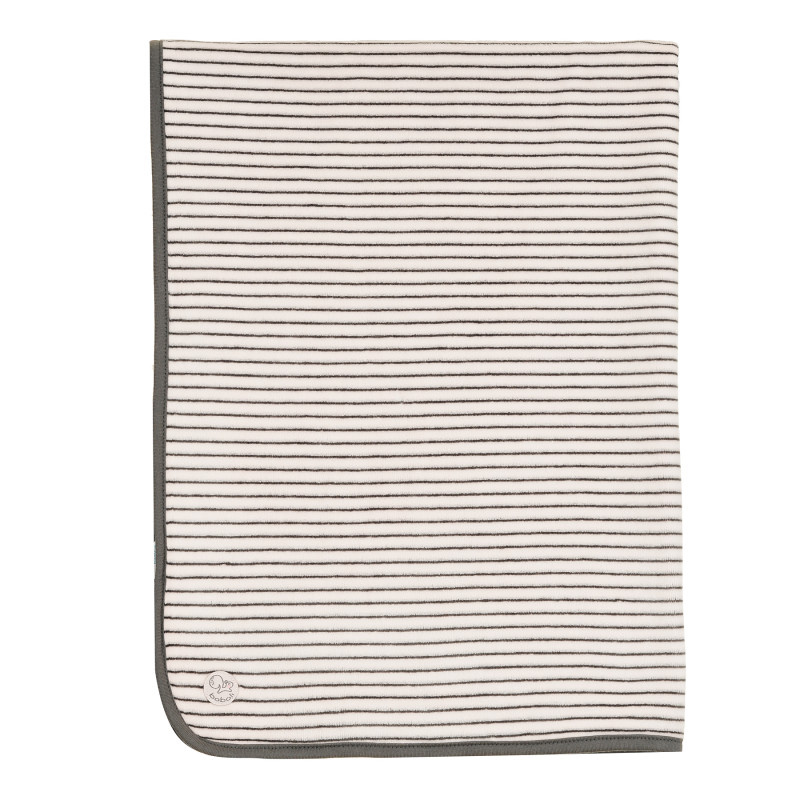 Памучно двулицево одеяло, кафяво и бяло  379354