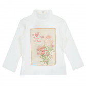 Бяла блуза с щампа на цветя Chicco 379386 