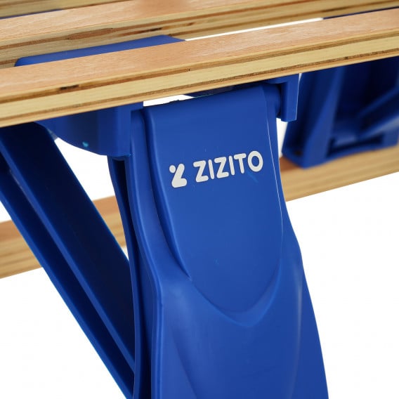 Сгъваема дървена шейна с облегалка Olwen Zizito, синя ZIZITO 379539 13