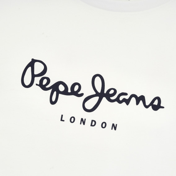 Тениска с къс ръкав и логото на бранда, бял цвят Pepe Jeans 379597 2