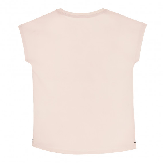 Тениска с къс ръкав и логото на бранда, розова Pepe Jeans 379621 4