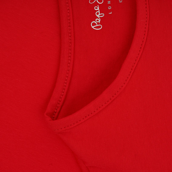 Тениска с къс ръкав и логото на бранда, червена Pepe Jeans 379628 3