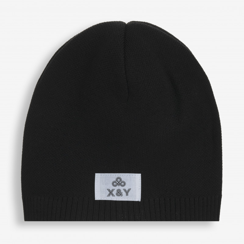 Вълнена шапка с логото на бранда, черна  379675