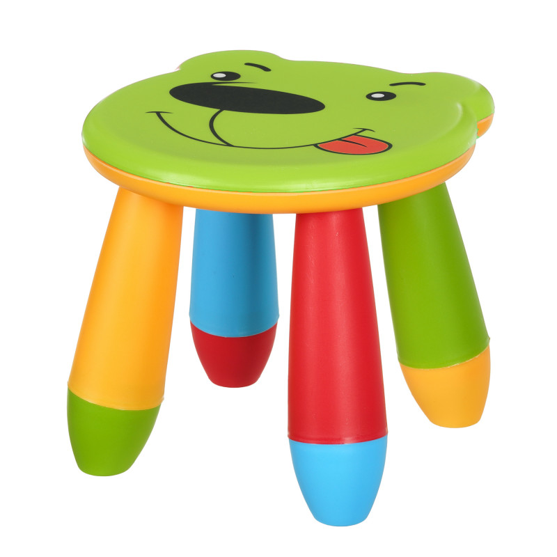 Детско пластмасово столче мече, 30x28xh26см, зелено  379708