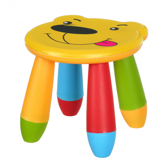 Детско пластмасово столче мече, 30x28xh26см, жълто Horecano Kids 379785 