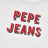 Тениска с декоративна панделка, розова Pepe Jeans 379902 2