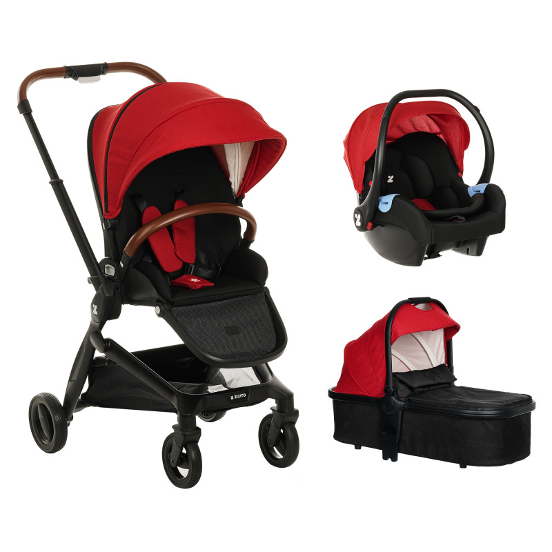 Бебешка количка 3-в-1 ZIZITO Harmony Lux, червена  379946