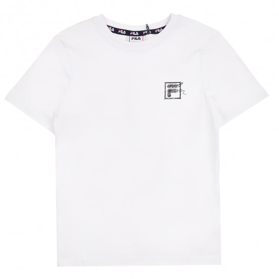 Тениска от органичен памук с логото на бранда, бяла Fila 380576 