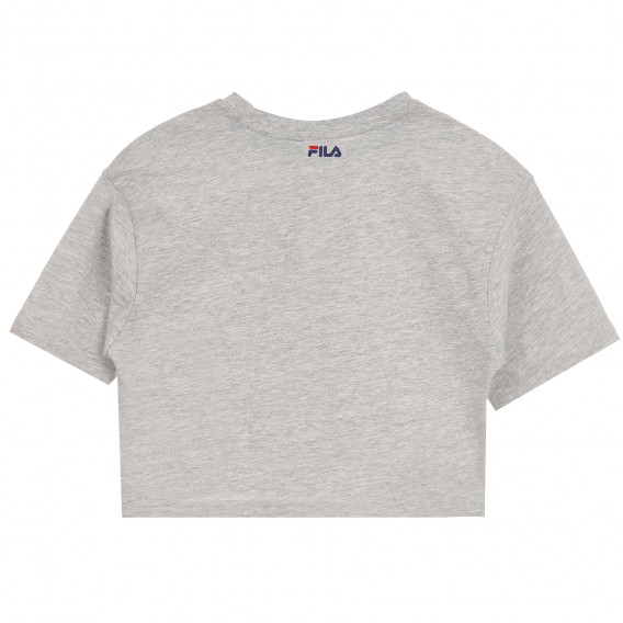 Къса тениска от органичен памук с логото на бранда, черна Fila 380591 4