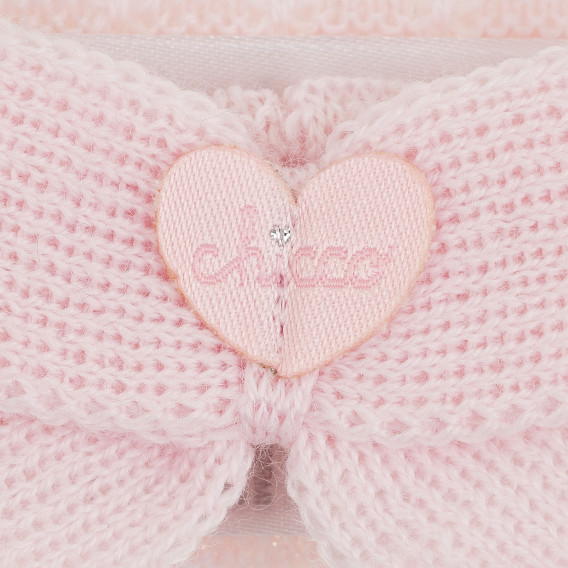 Плетена лента за коса с панделка за бебе, розова Chicco 380684 2