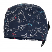 Памучна шапка за момче с акули, синя Chicco 380856 