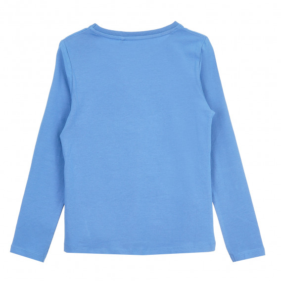 Памучна блуза с дълъг ръкав, синя Name it 381020 4