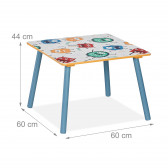 Детска дървена маса с 2 столчета- за игра, рисуване, хранене Ginger Home 381181 2