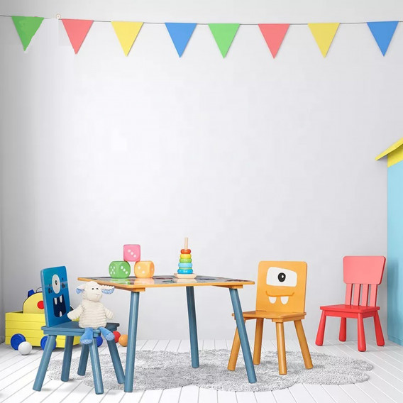 Детска дървена маса с 2 столчета- за игра, рисуване, хранене Ginger Home 381184 5
